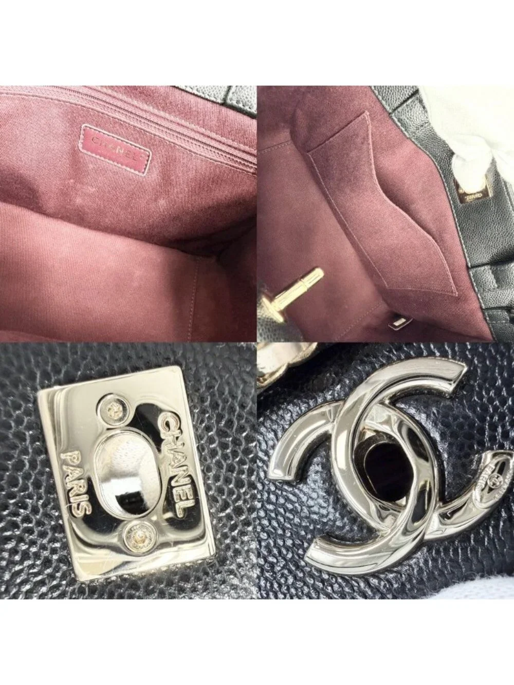 Chanel 2-Way Quilted Business Affinity Chain Shoulder Bag Crossbody Caviar